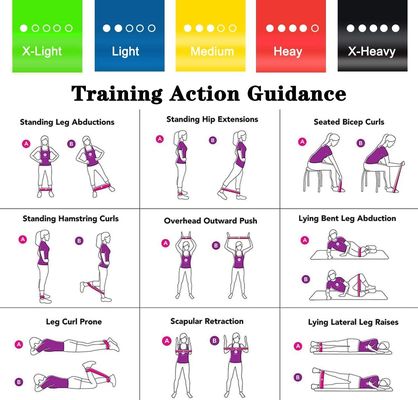 Faixas do exercício do laço da resistência com guia da instrução e Carry Bag Set Of 5