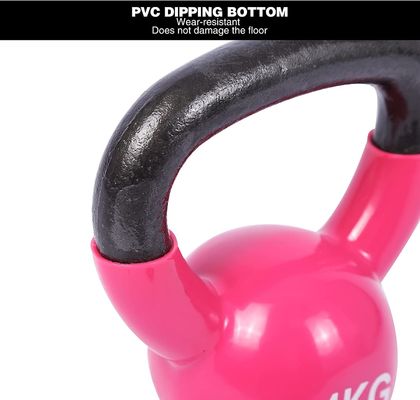 Treinamento contínuo Kettlebell da força do ferro fundido do corpo cor-de-rosa para o exercício do Gym da casa