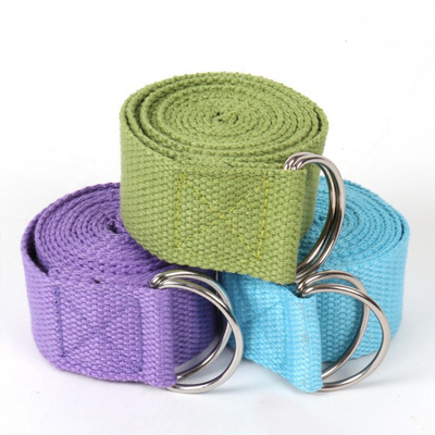 O estiramento de D Ring Cotton Belt Loops Fitness une a correia feita sob encomenda da ioga ajustável