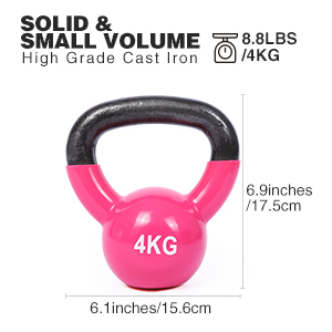 Treinamento contínuo Kettlebell da força do ferro fundido do corpo cor-de-rosa para o exercício do Gym da casa 3