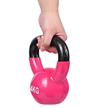 Treinamento contínuo Kettlebell da força do ferro fundido do corpo cor-de-rosa para o exercício do Gym da casa 10